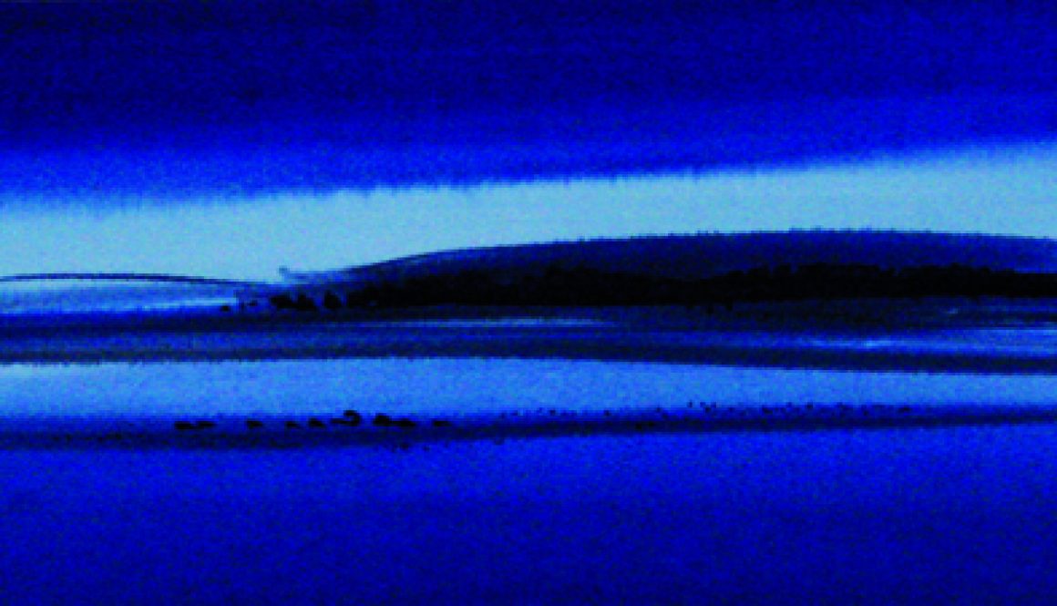 Torsten Schlüter, "Nordblau", 2005, Aquarell, 12,5x45cm