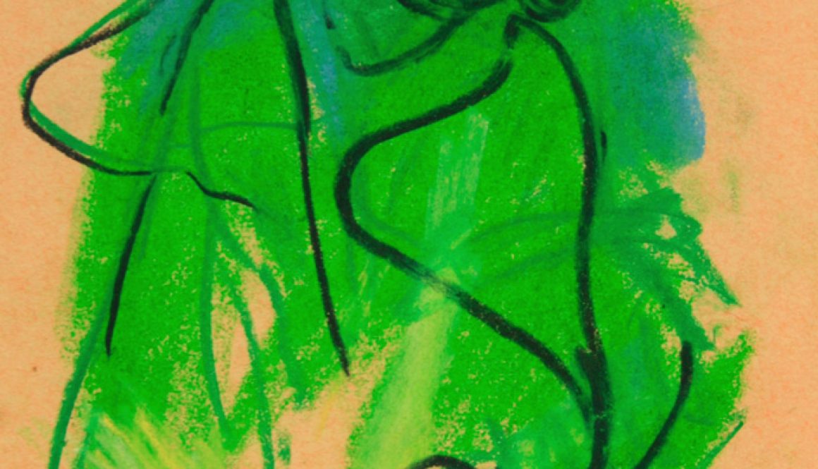 Torsten Schlüter, "Brunnenfrau IX", 2004, Kreide, 25x17cm