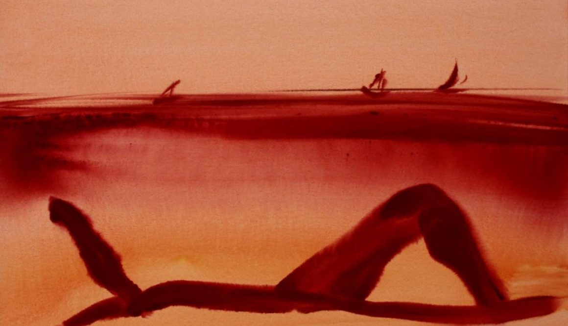 Torsten Schlüter, "Die Liegende", 2014, Aquarell, 50x65cm