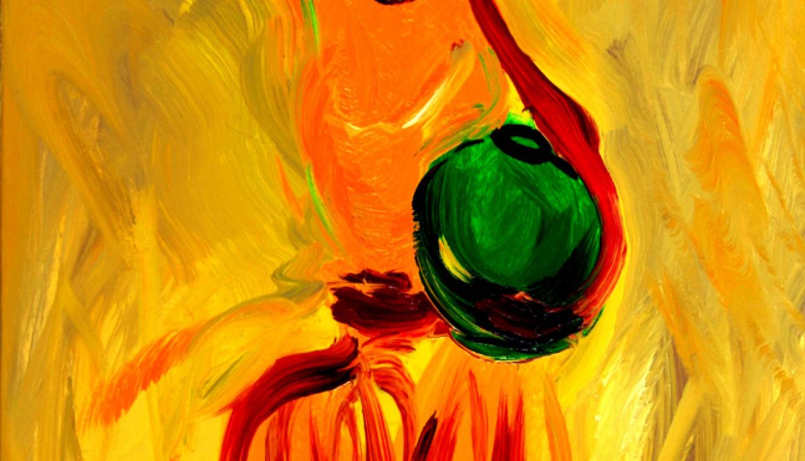 Torsten Schlüter, "Frau mit zwei Krügen", 2002, Öl auf Leinwand, 70x50cm