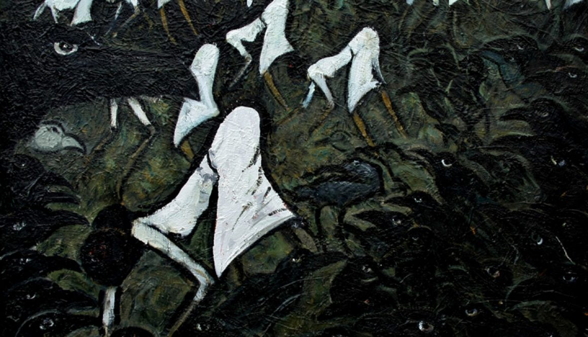 Torsten Schlüter, "Fukushima", 2013, Öl auf Leinwand, 180x180cm