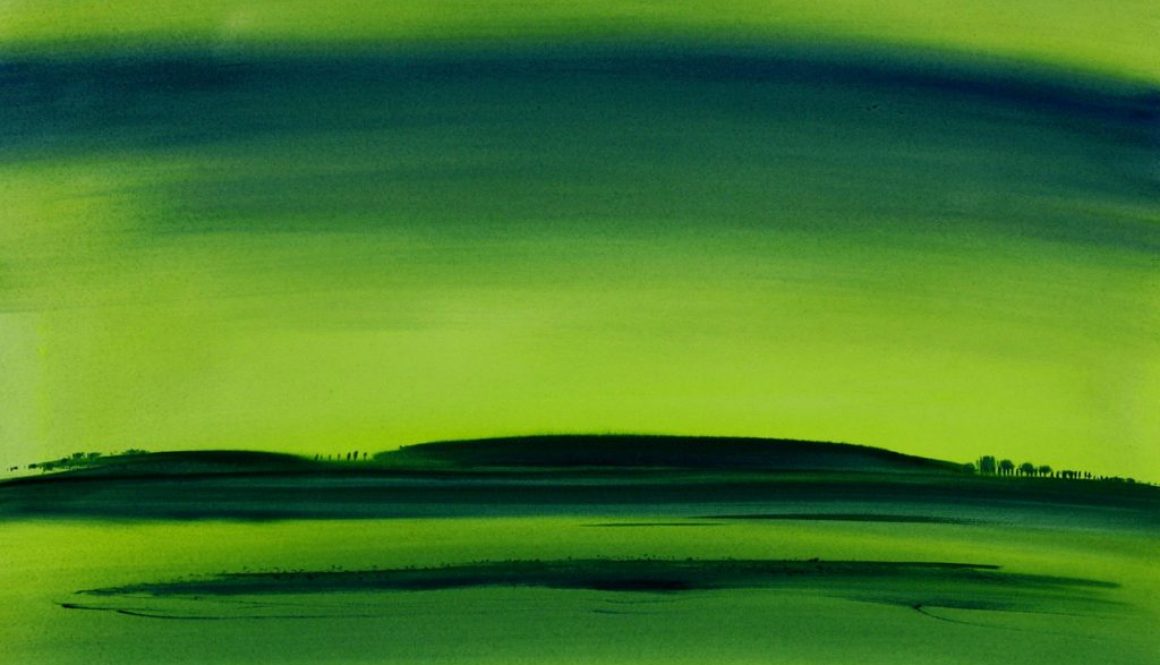 Torsten Schlüter, "Grüner Teppich", 2006, Aquarell, 50x65cm