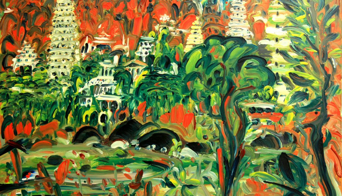 Torsten Schlüter, "Hampi", 2003, Öl auf Leinwand, 80x120cm