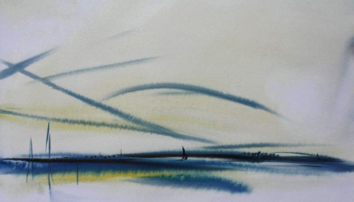 Torsten Schlüter, "Hommage an Feininger III", 2015, Aquarell, 50x65cm