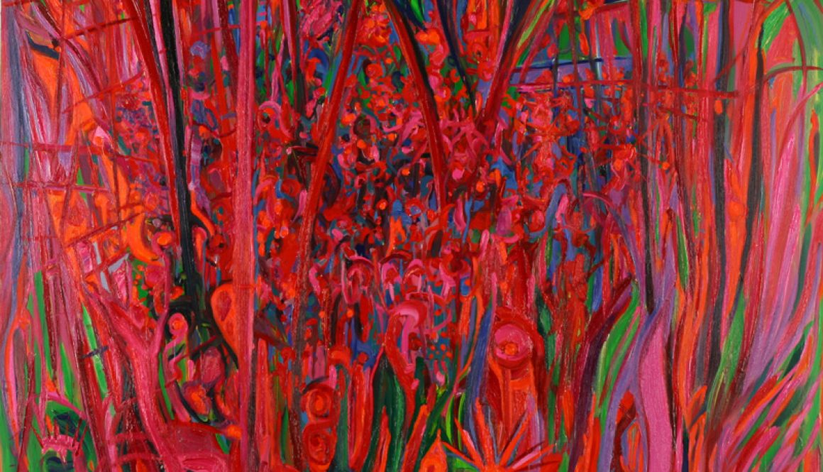 Torsten Schlüter, "In the Jungle, Discovalley", 1998, Öl auf Leinwand, 180x180cm