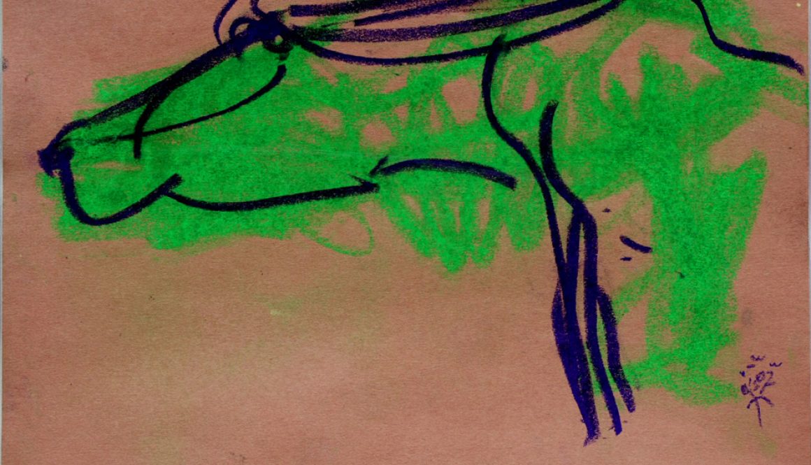 Torsten Schlüter, "Leitbüffel", 2007, Pastell 25x17cm