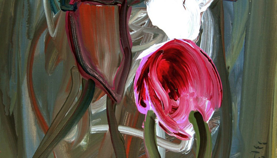 Torsten Schlüter, "Lotus und Obsidian", 2002, Öl auf Leinwand, 70x50cm