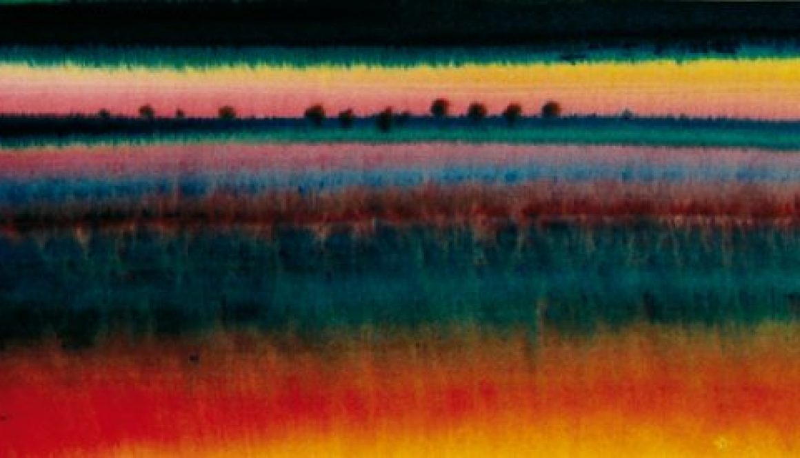 Torsten Schlüter, "Noahs Land, 2004, Aquarell, 12,5x45cm