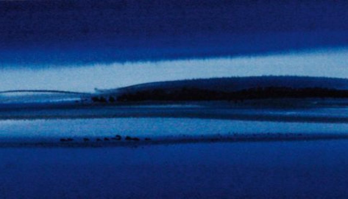 Torsten Schlüter, "Nordblau", 2005, Aquarell, 12,5x45cm