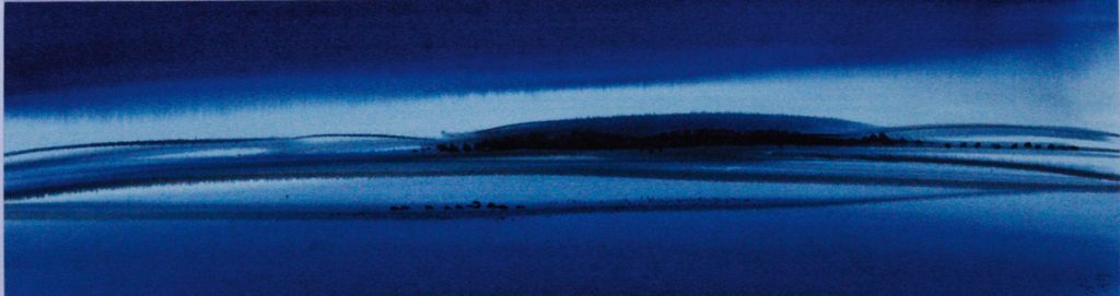 Torsten Schlüter, "Nordblau", 2005, Aquarell, 12,5x45cm