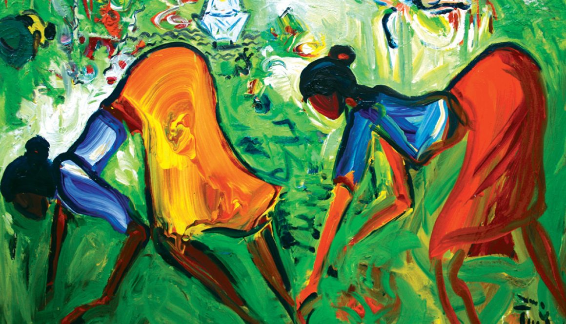 Torsten Schlüter, "Reisfeldkäfer", 2014, Öl auf Leinwand, 100x140cm