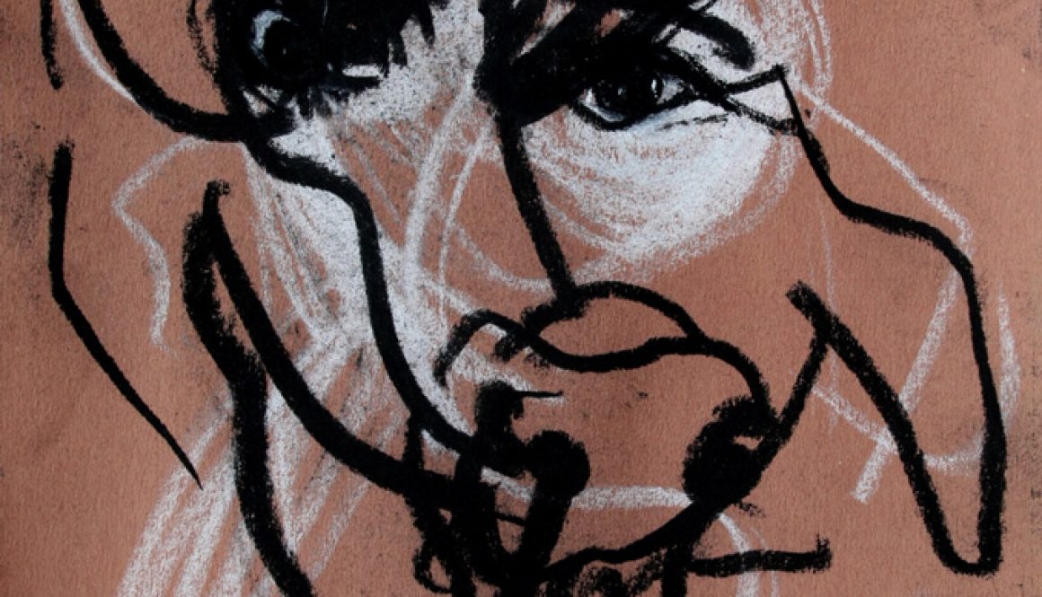 orsten Schlüter, "Sartre", 2007, Pastell, 25x17cm