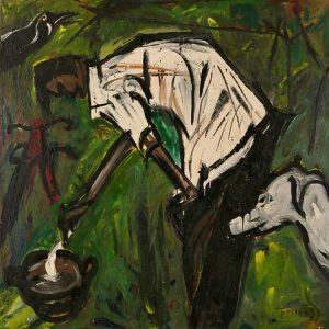 Torsten Schlüter, "Slumdog, Craw and Man", 1997, Öl auf Leinwand, 180x180cm