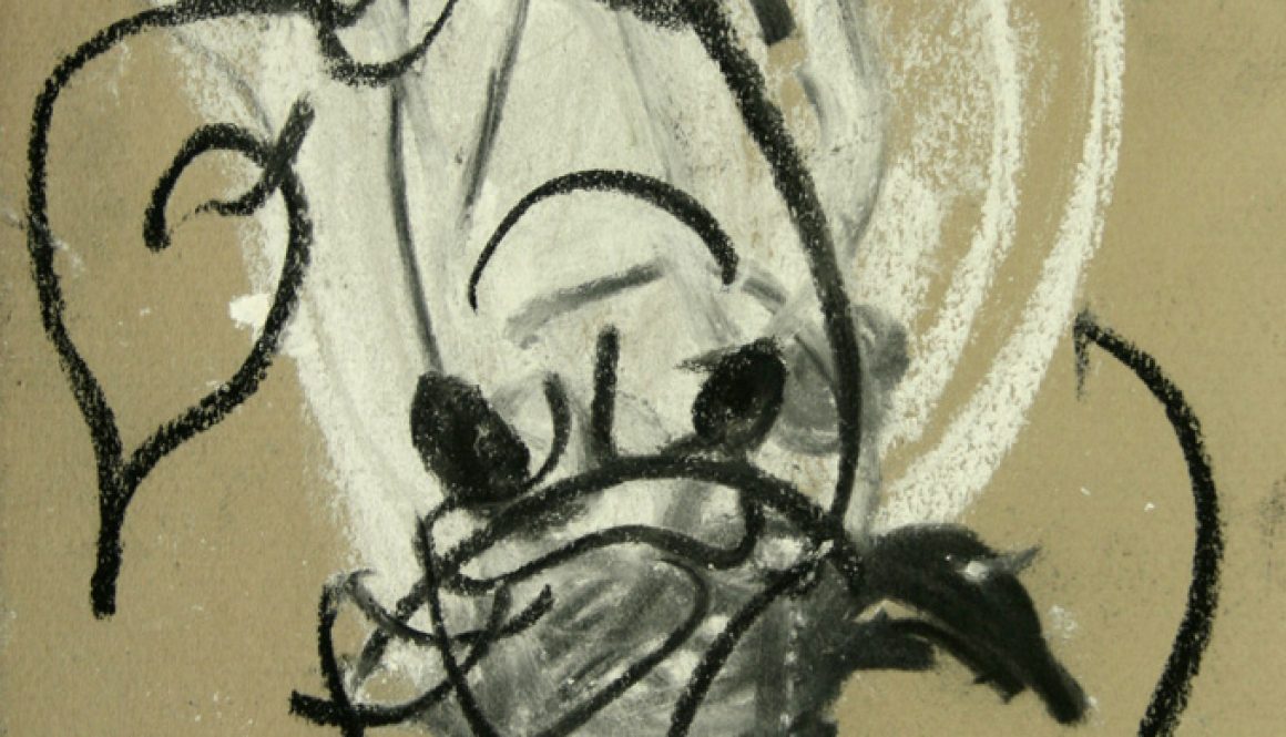 Torsten Schlüter, "Weisser Büffel", 2006, Pastell, 25x17cm