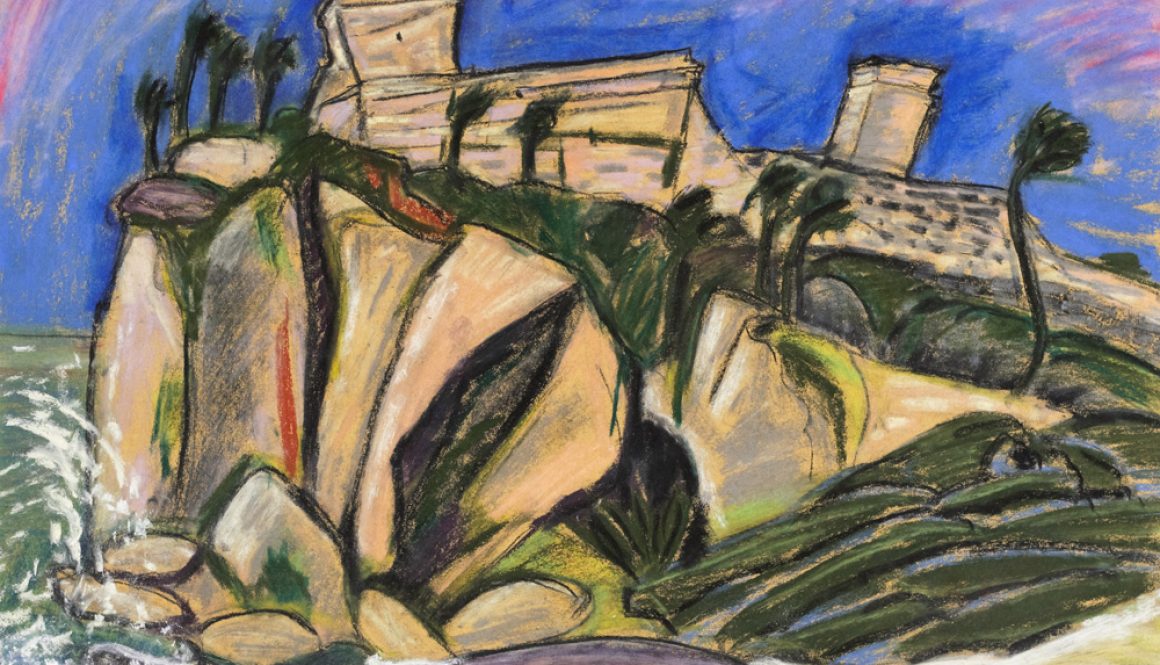 Torsten Schlüter, "Tulum", 1993, Pastell, 50x65cm