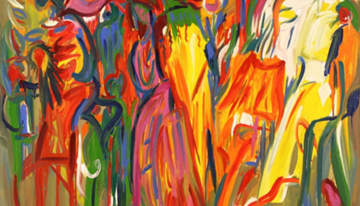 Torsten Schlüter, "Uma, Psylo, Mescalitho", 1998, Öl auf Leinwand, 160x160cm