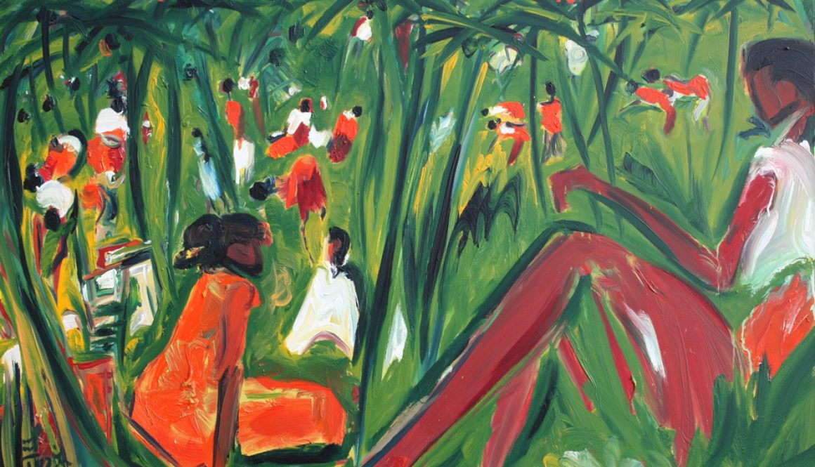 Torsten Schlüter, "Unter Palmen", 2012, Öl auf leinwand, 80x120xm