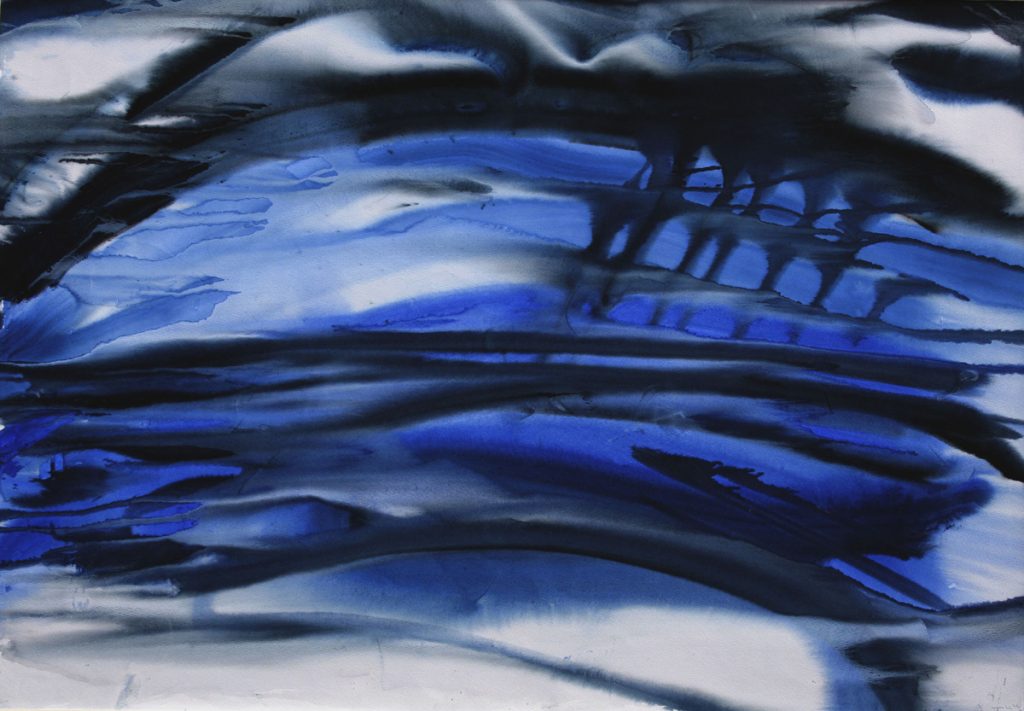 Torsten Schlüter, "Wetter über der Kruseburg", 2007, Aquarell, 75x105cm