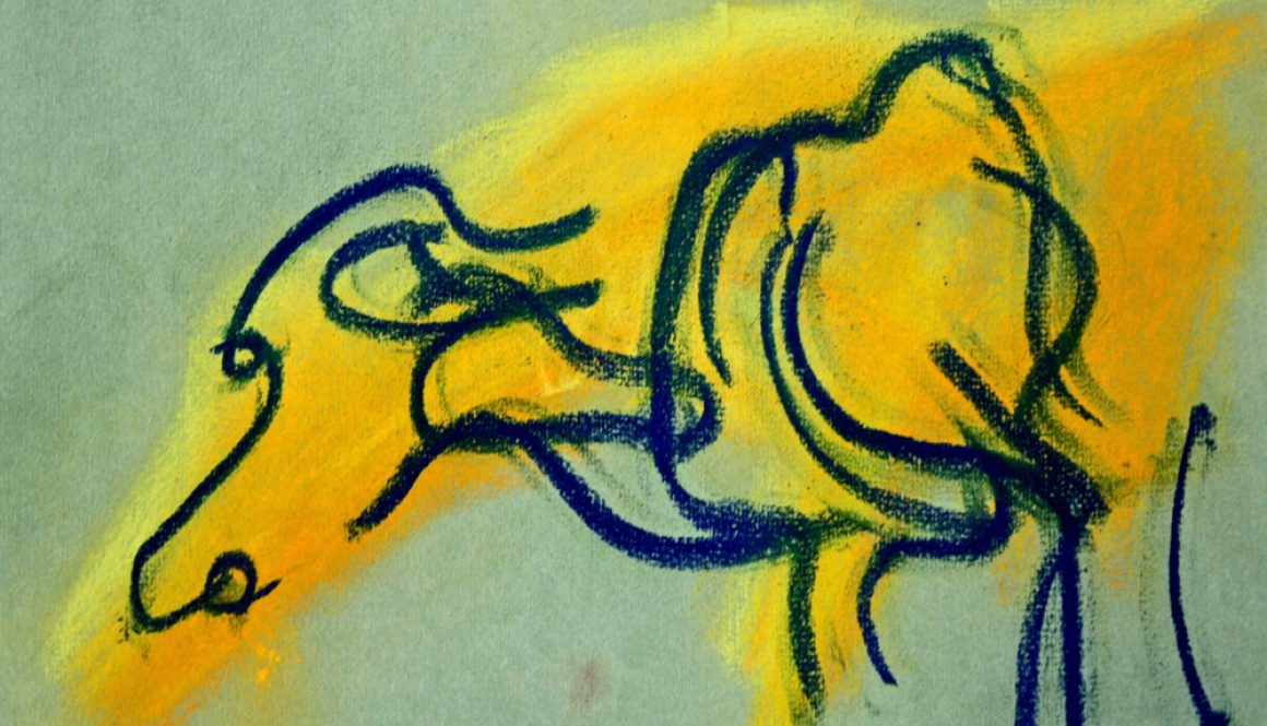 Torsten Schlüter, "Yellow Buffalo", 2013, Pastell, 17,5x25,5cm