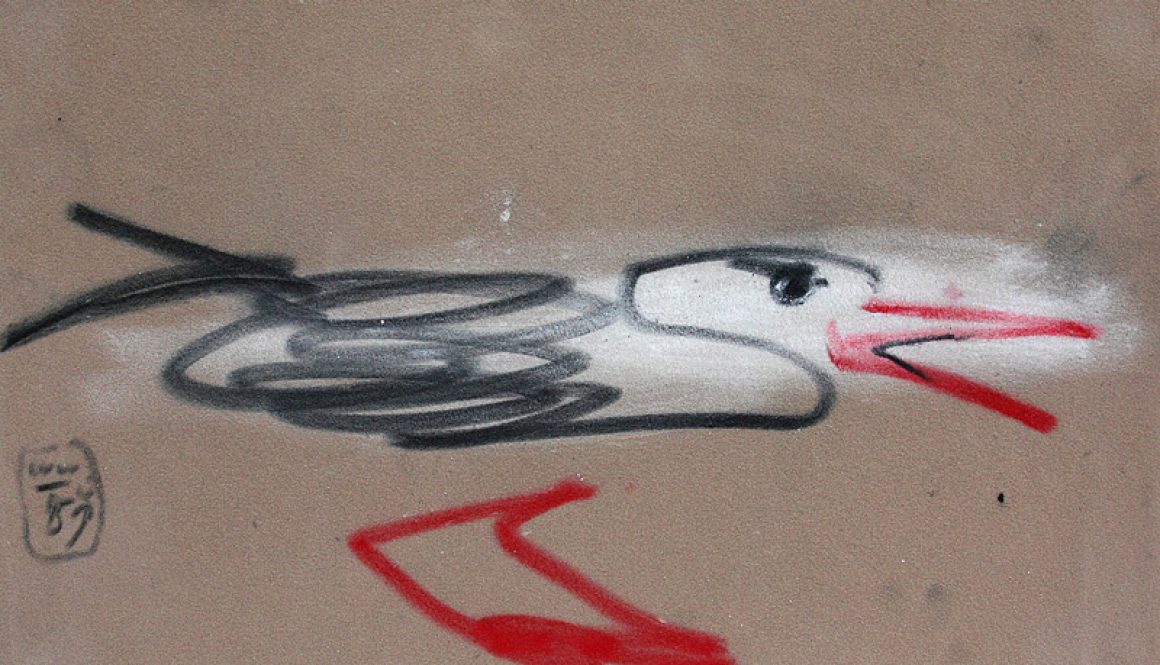 Torsten Schlüter, "Angezickt", 2015, Kreide, 17,5x25,5cm