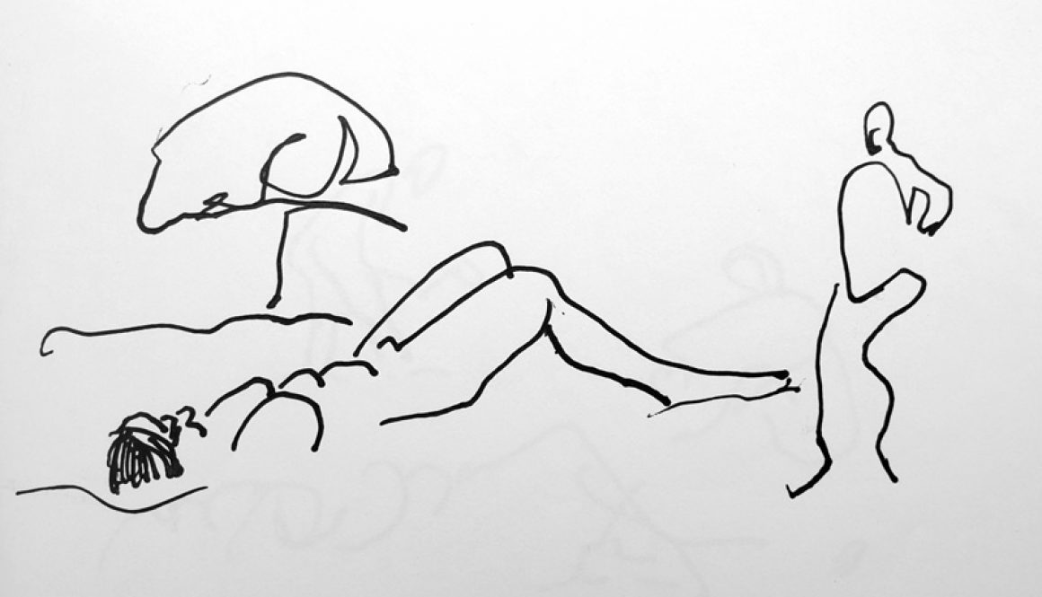 Torsten Schlüter, "Tagwache", 2016, Fineliner, 10x14cm