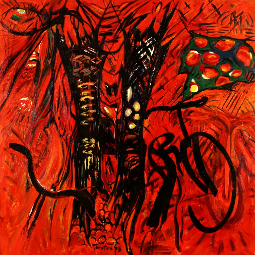 Torsten Schlüter, "Ausflug", 1998, Öl auf Leinwand,170x170cm