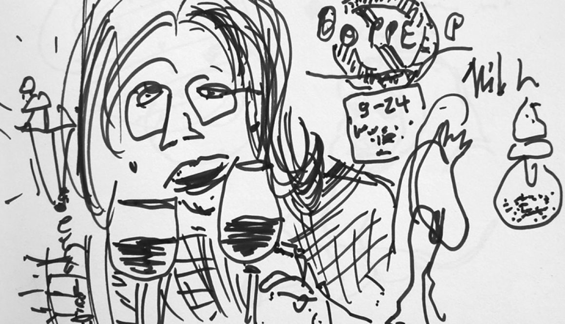 Torsten Schlüter, "Cabernet", 2016, Fineliner, 10x14cm