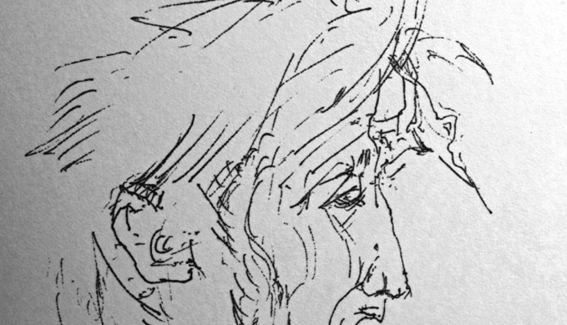 Torsten Schlüter, "Schlunti", 1988, Kugelschreiber, 15x10c