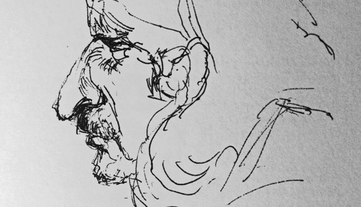 Torsten Schlüter, "Gurke",1988, Kugelschreiber, 15x10cm