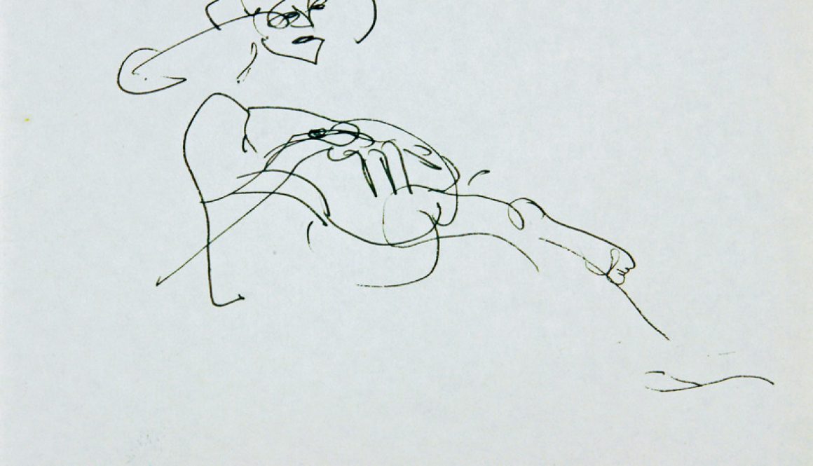 "Mademoiselle Moulin Rouge mit Reitpeitsche", 2012, Fineliner, 15x21cm