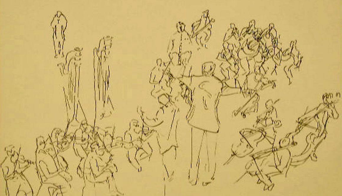 Torsten Schlüter, "Sinfoniekonzert", 1987, Fineliner, 30x40cm