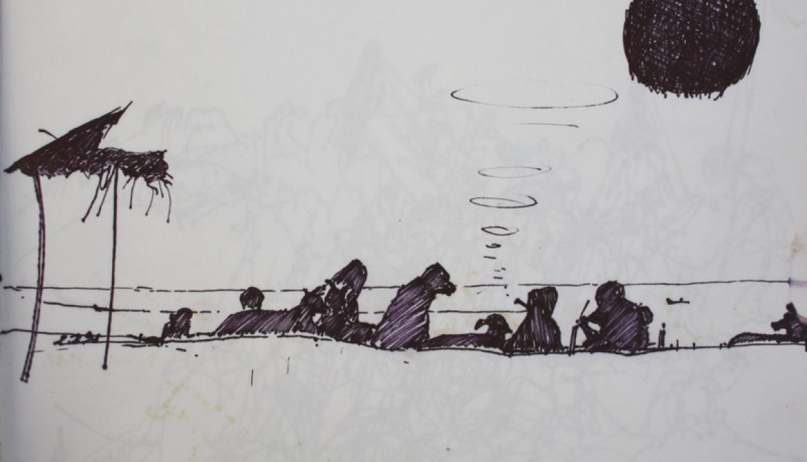 Torsten Schlüter, "Chillout", 1999, Fineliner, 15x21cm
