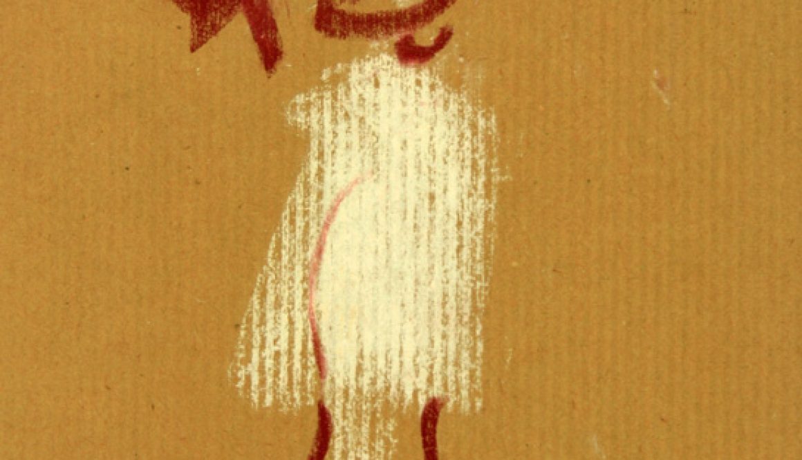 Torsten Schlüter, "Brunnenfrau IV", 2007, Kreide, 25x17,5 cm