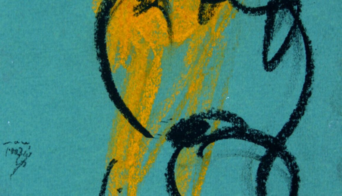 Torsten Schlüter, "Brunnenfrau", 2007, Kreide, 25x17,5 cm