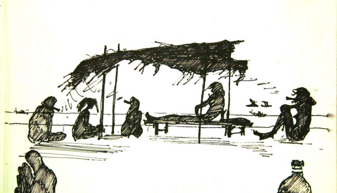 Torsten Schlüter, "Chillout", Fineliner, 16x21cm