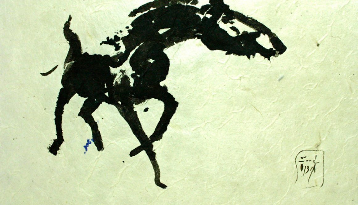 Torsten Schlüter, "Hengst", 2013, Tuschezeichnung