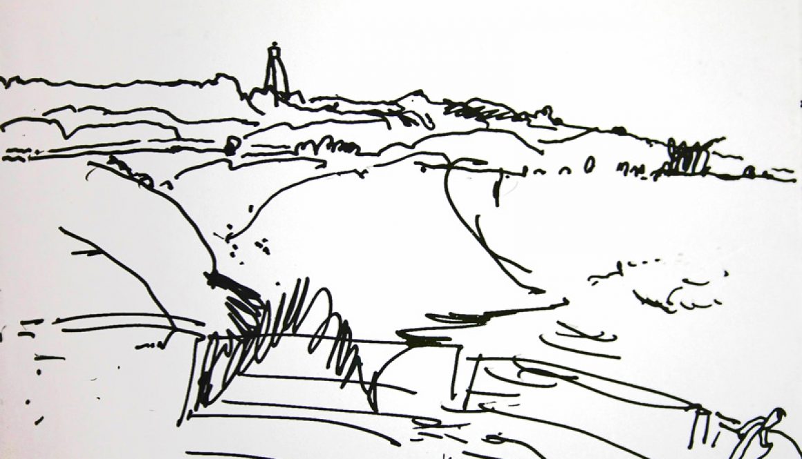 Torsten Schlüter, "Light House", 2006, Fineliner, 10x15cm