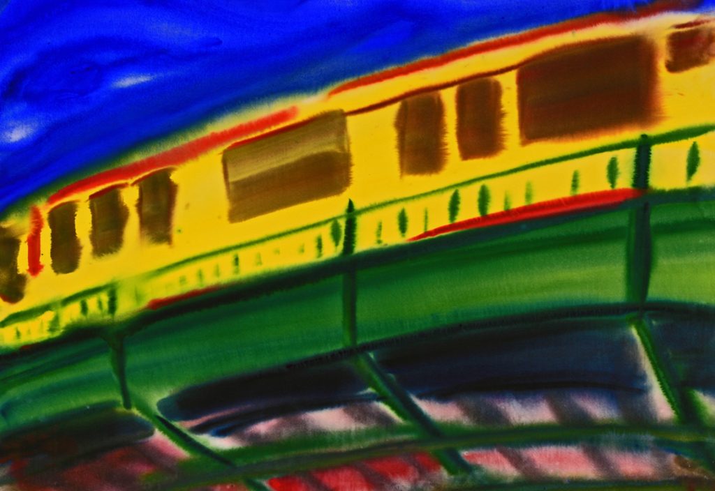 Torsten Schlüter, "Subway Upstairs", 1996, Aquarell, 70x100cm