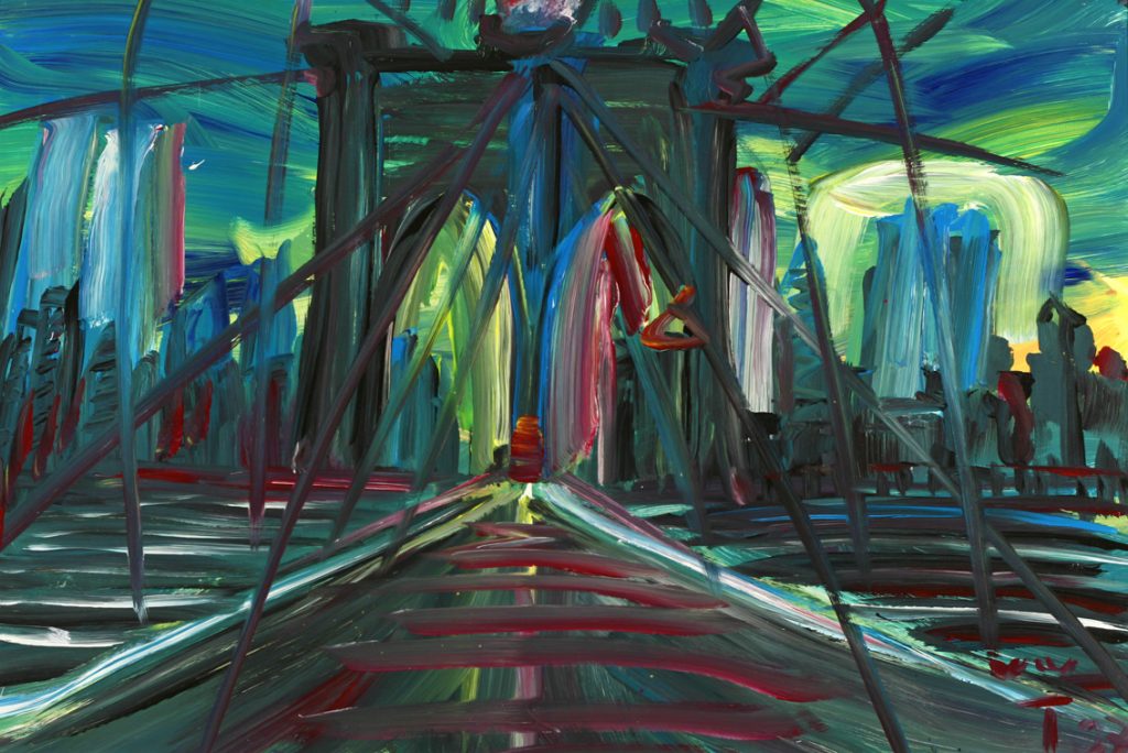 Torsten Schlüter, "Brooklyn Bridge", 1997, Acryl, 100x140cm