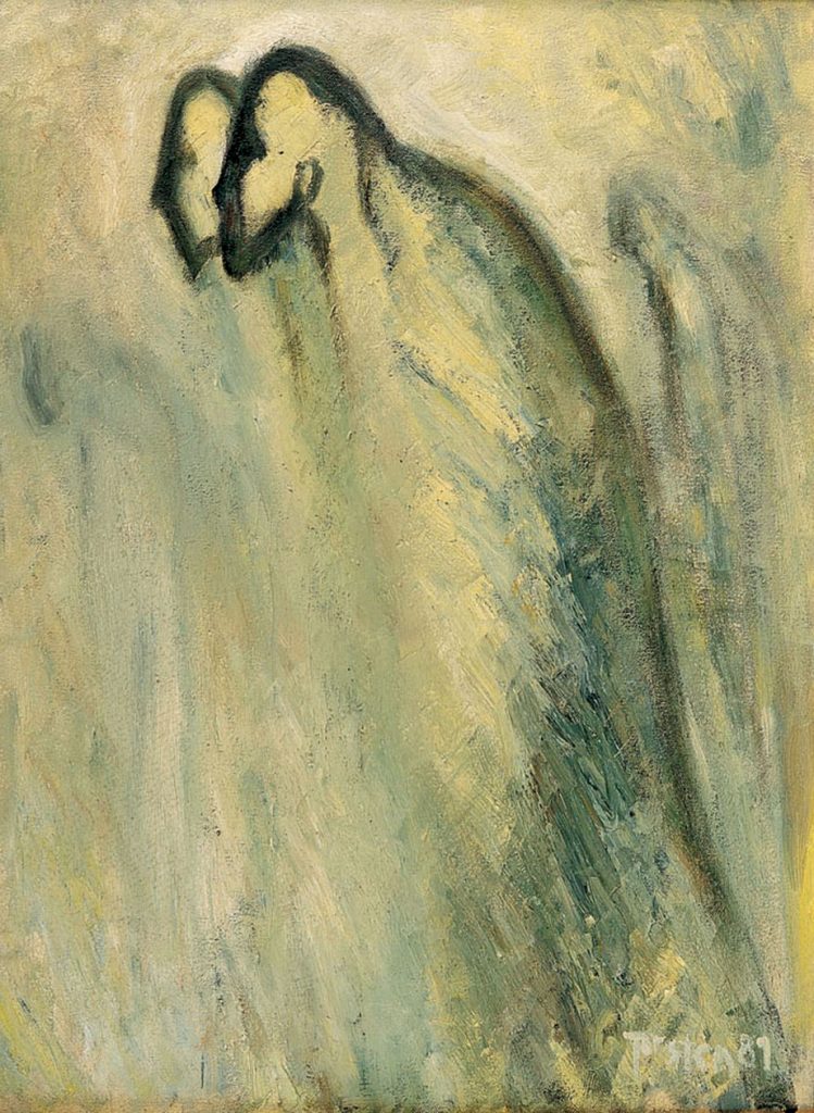 Torsten Schlüter, "Die Einheitspartei", 1989, Öl auf Leinwand, 82x60cm