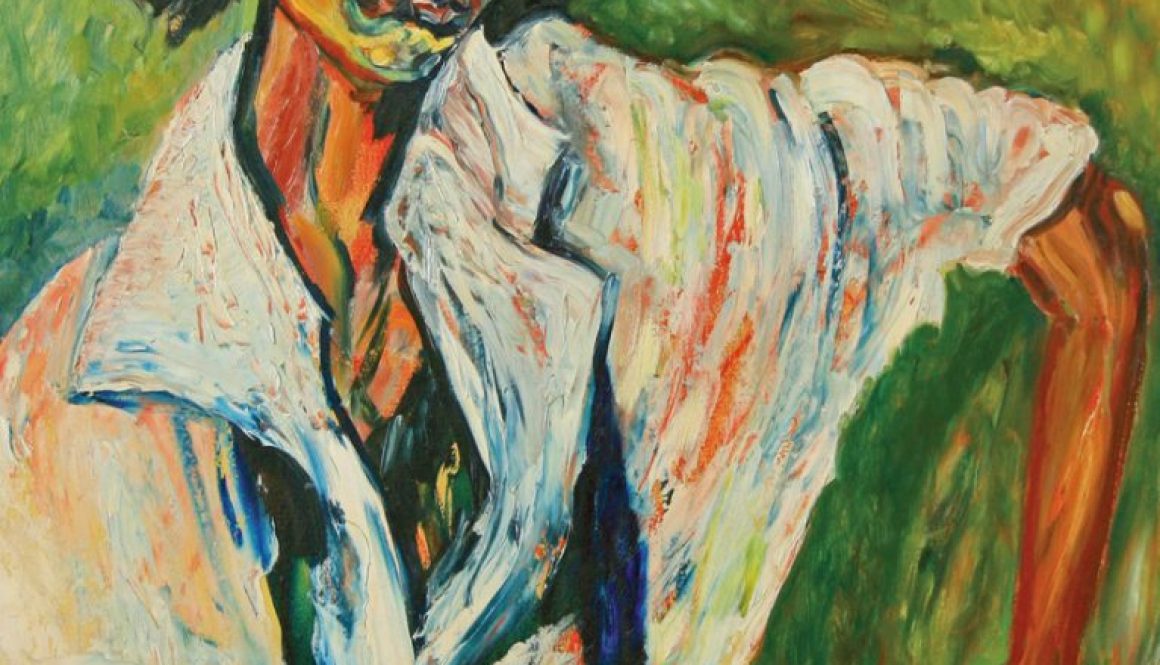 Torsten Schlüter, "Dame in Weiss, 1987, 82x62cm