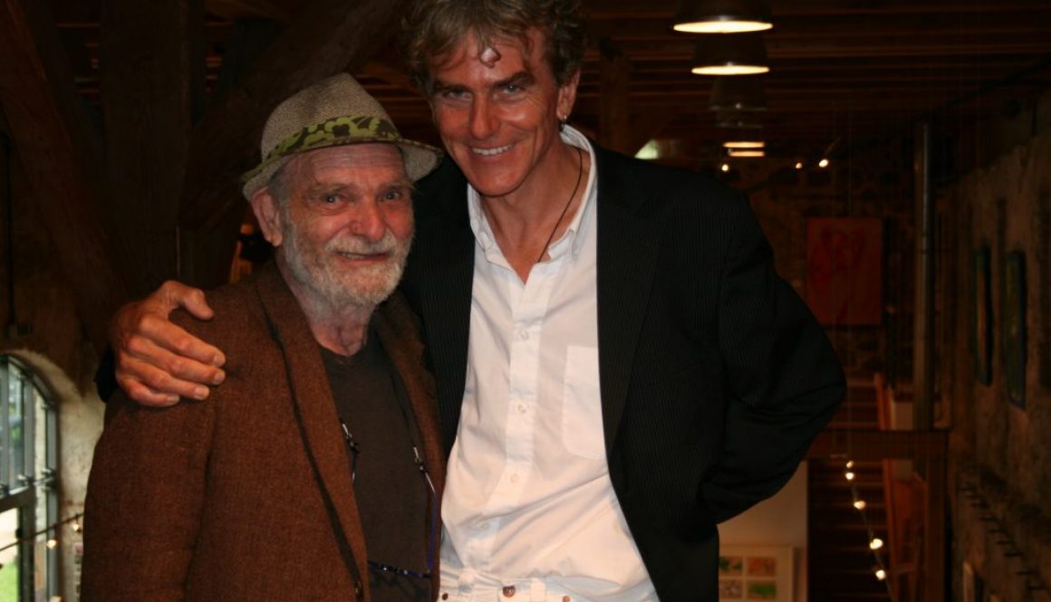 Kunstverein Klosterscheune Zehdenick, "Frauen am Brunnen", 2008, im Bild Bob Rutman und Torsten Schlüter, Foto privat