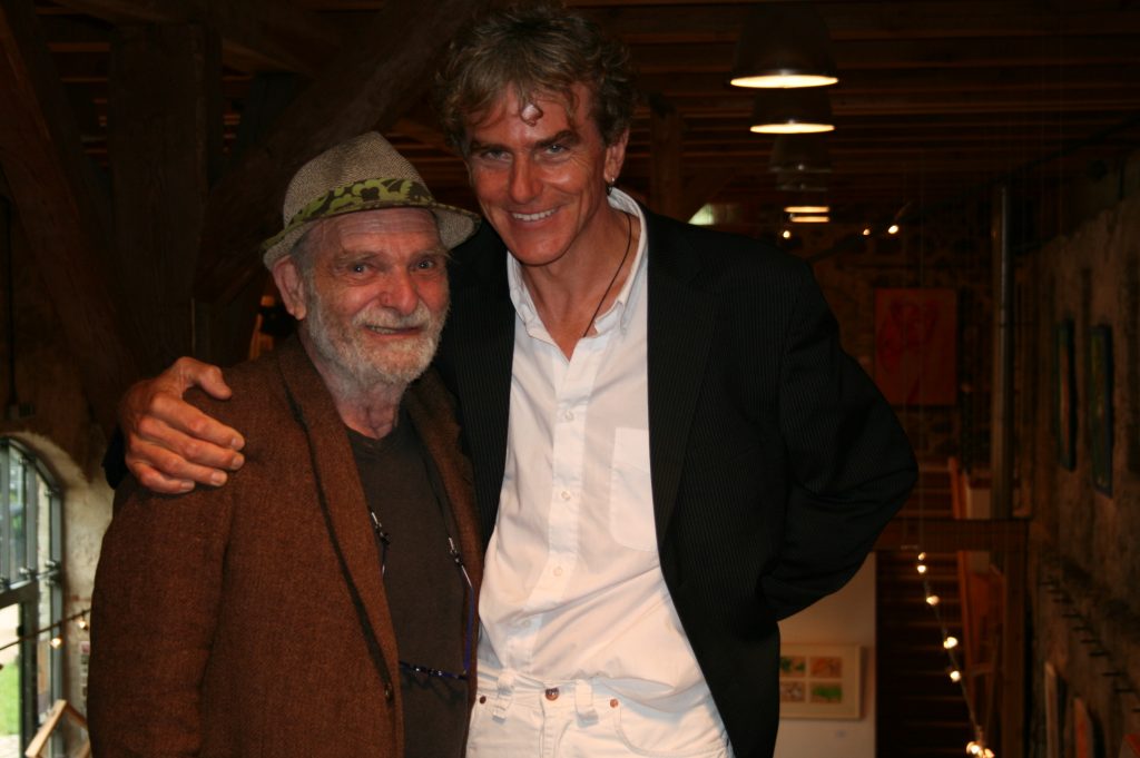 Kunstverein Klosterscheune Zehdenick, "Frauen am Brunnen", 2008, im Bild Bob Rutman und Torsten Schlüter, Foto privat