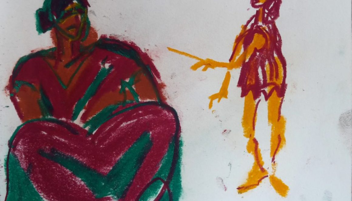 Torsten Schlüter, "Der Zauberer", 2106, Kreide, 17,5x21cm