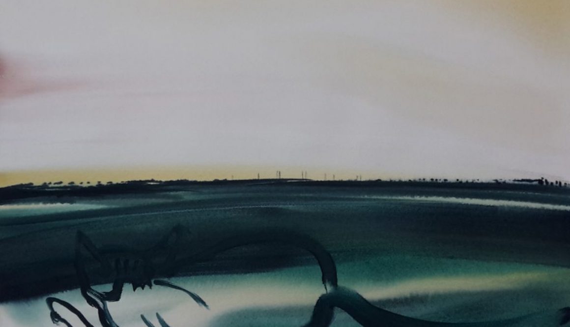 Torsten Schlüter, "Die Katz", 2016, Aquarell, 50x65cm