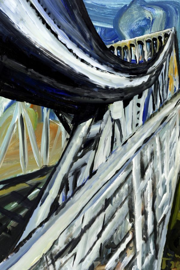 Torsten Schlüter, "Glienicker Brücke", 1994, Acryl, 105x76cm