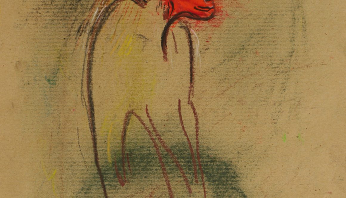 Torsten Schlüter, Hampi Monkey, 1998, Kreide, 36x26cm