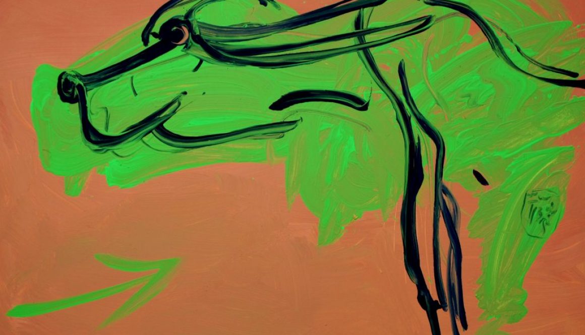 Torsten Schlüter, Green Buffalo, 2013, Öl auf Leinwand, 80x120cm