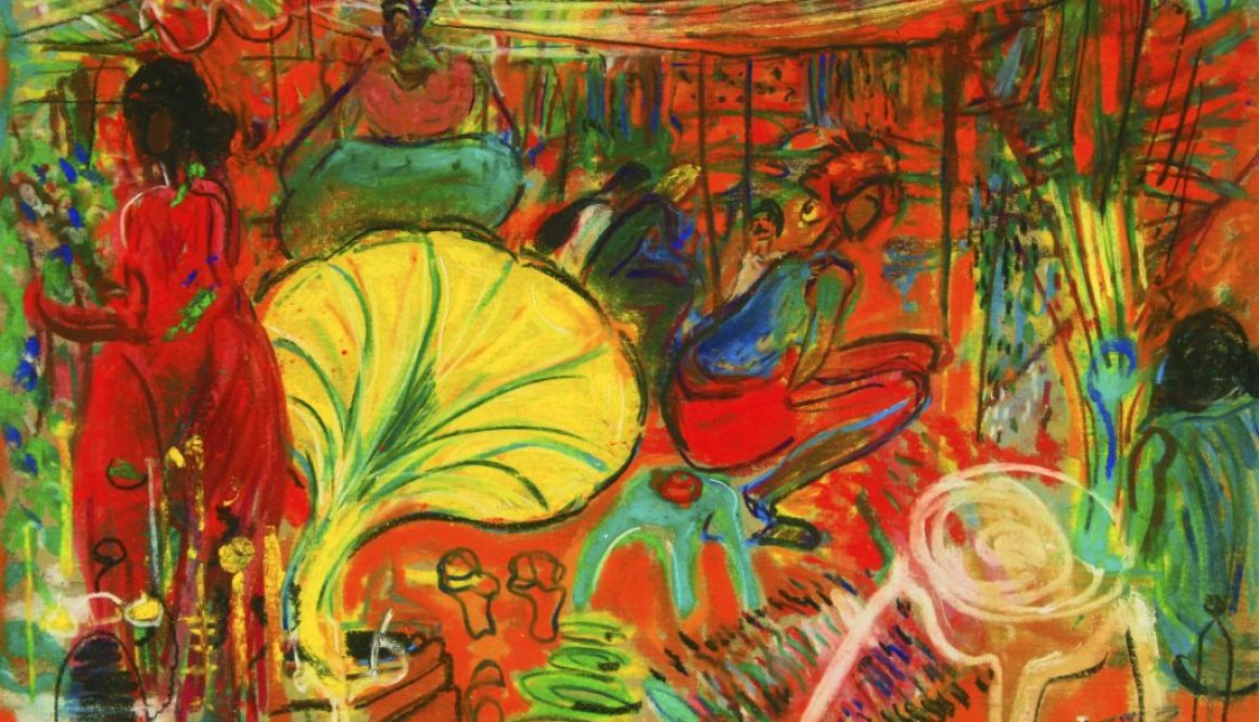 Torsten Schlüter, Fleemarket, 2004, Pastell, 26x36cm