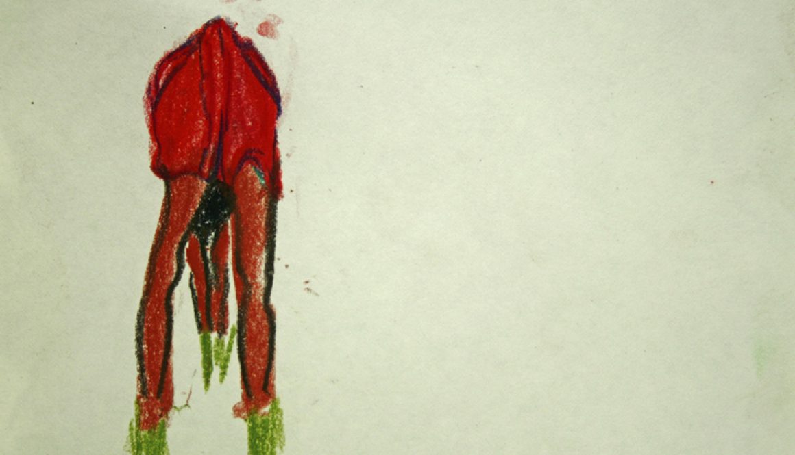 Torsten Schlüter, "Reisfeld", 1999, Kreide, 15x21cm